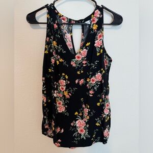 Old Navy Floral Print Top - Black and Pink